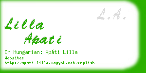 lilla apati business card
